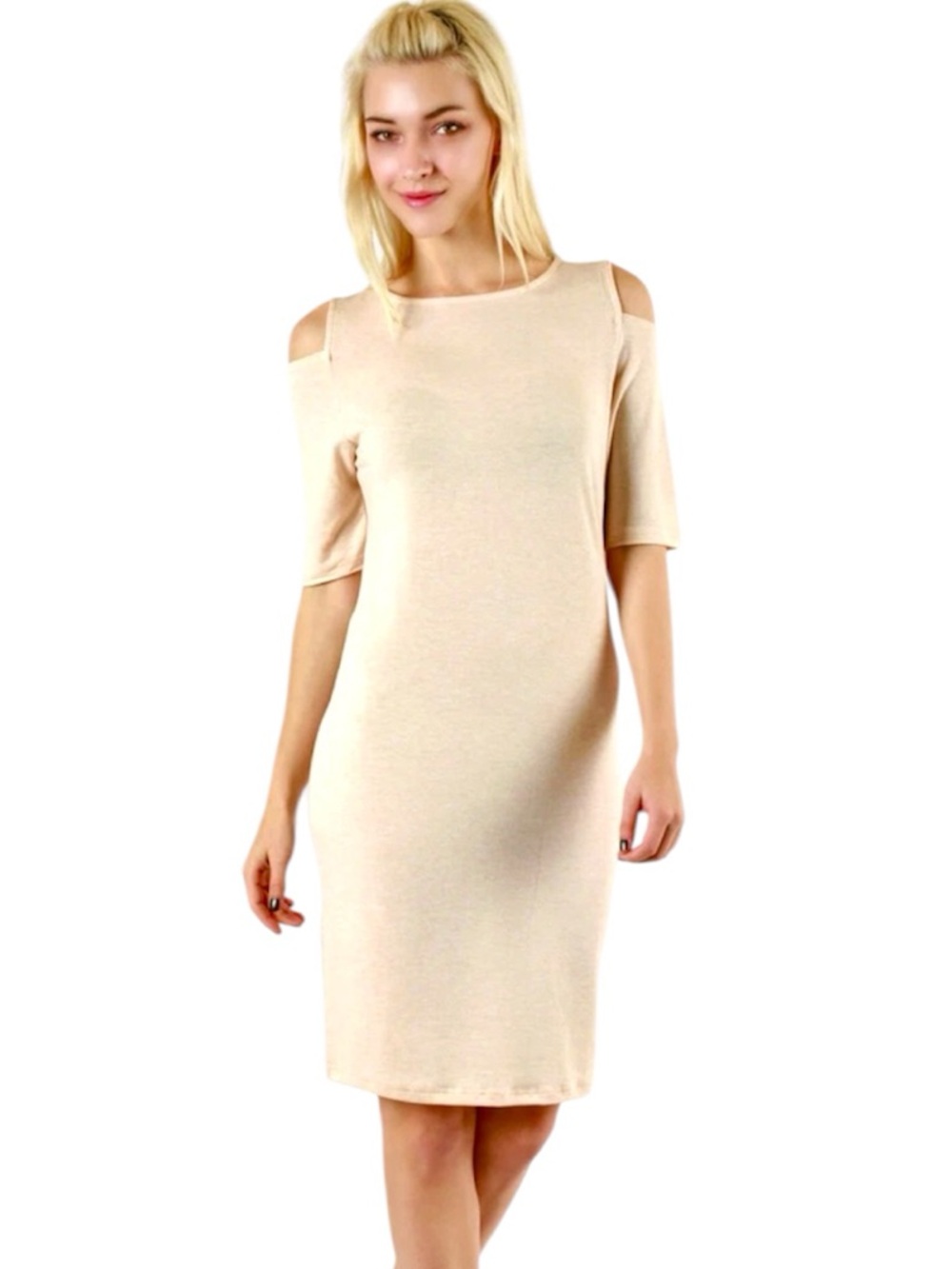 Zenana Outfitters Cold-Shoulder Dress